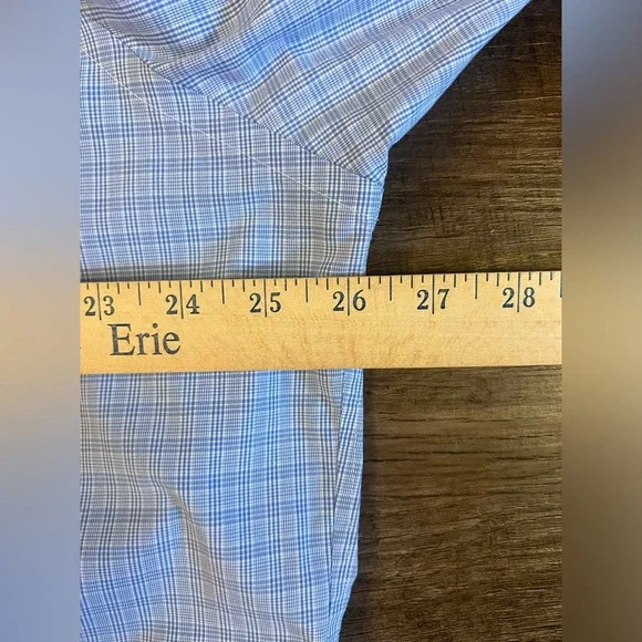 Polo Ralph Lauren Blue Plaid Classic Fit Easy Care Button-Up Size 17.5 34/35 C42 - Picture 6 of 7